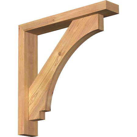 Ekena Millwork Imperial Block Smooth Bracket w/ Offset Brace, Western Red Cedar, 3 1/2"W x 20"D x 20"H BKT0402X20X20IMP05SWR